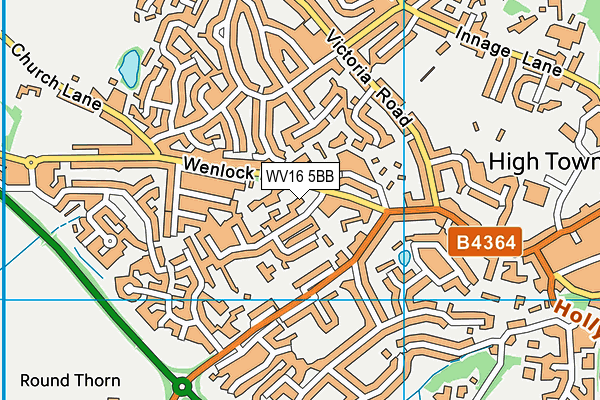 WV16 5BB map - OS VectorMap District (Ordnance Survey)