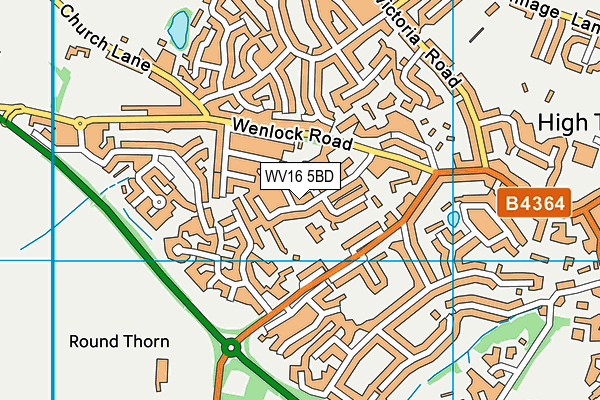 WV16 5BD map - OS VectorMap District (Ordnance Survey)