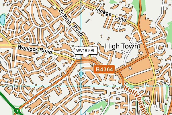 WV16 5BL map - OS VectorMap District (Ordnance Survey)