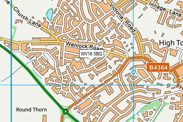 WV16 5BQ map - OS VectorMap District (Ordnance Survey)