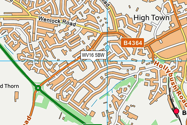WV16 5BW map - OS VectorMap District (Ordnance Survey)