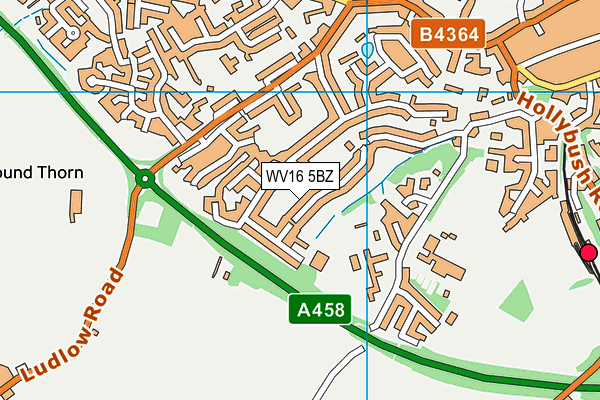 WV16 5BZ map - OS VectorMap District (Ordnance Survey)