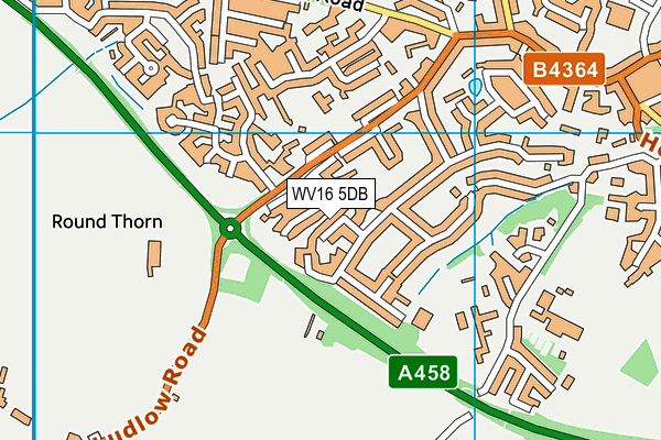 WV16 5DB map - OS VectorMap District (Ordnance Survey)