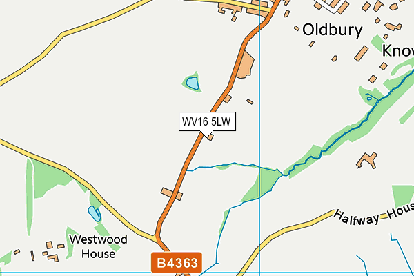 WV16 5LW map - OS VectorMap District (Ordnance Survey)