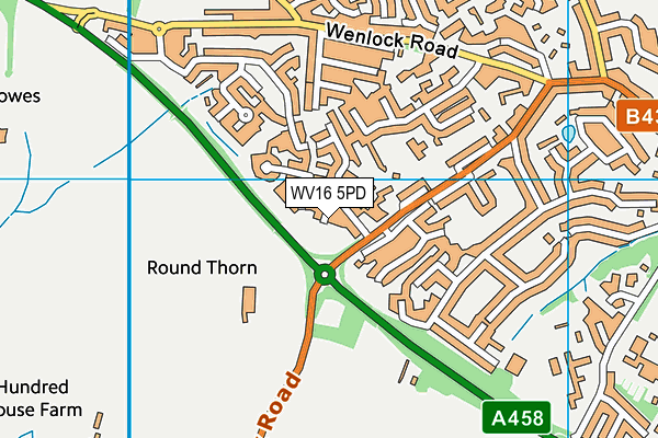 WV16 5PD map - OS VectorMap District (Ordnance Survey)