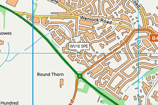 WV16 5PE map - OS VectorMap District (Ordnance Survey)