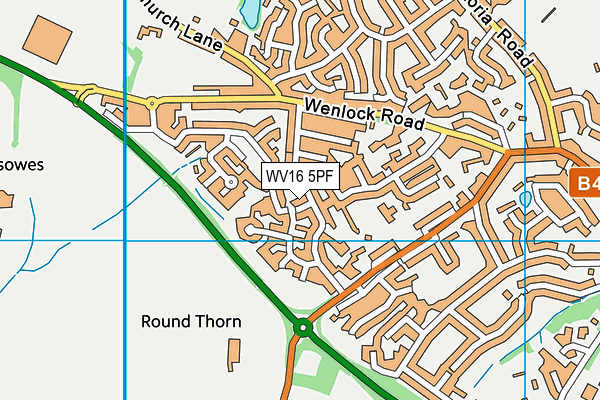 WV16 5PF map - OS VectorMap District (Ordnance Survey)