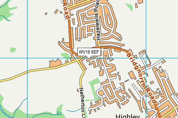 WV16 6EF map - OS VectorMap District (Ordnance Survey)