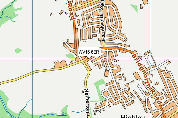 WV16 6ER map - OS VectorMap District (Ordnance Survey)