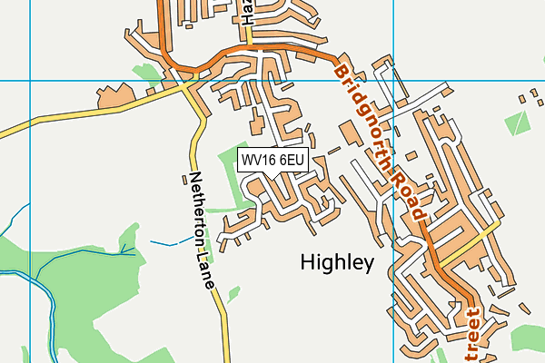 Highley Rugby Club map (WV16 6EU) - OS VectorMap District (Ordnance Survey)