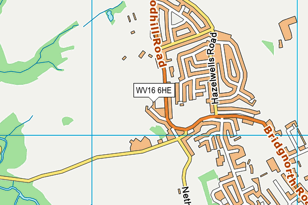 WV16 6HE map - OS VectorMap District (Ordnance Survey)