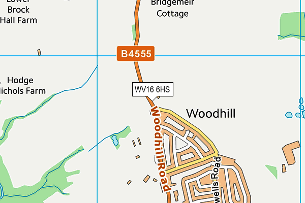 WV16 6HS map - OS VectorMap District (Ordnance Survey)