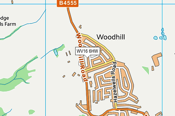 WV16 6HW map - OS VectorMap District (Ordnance Survey)