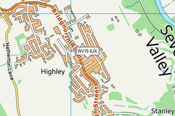 WV16 6JX map - OS VectorMap District (Ordnance Survey)