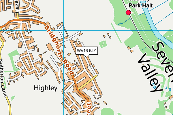 WV16 6JZ map - OS VectorMap District (Ordnance Survey)