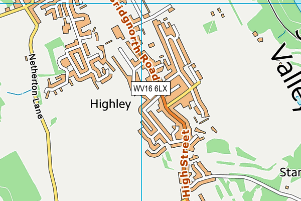 WV16 6LX map - OS VectorMap District (Ordnance Survey)