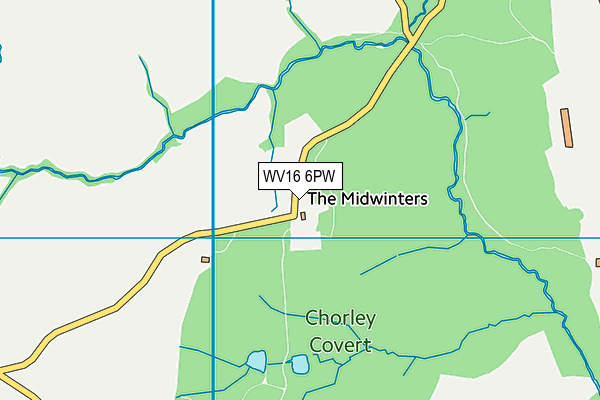 WV16 6PW map - OS VectorMap District (Ordnance Survey)