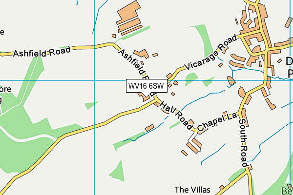 WV16 6SW map - OS VectorMap District (Ordnance Survey)