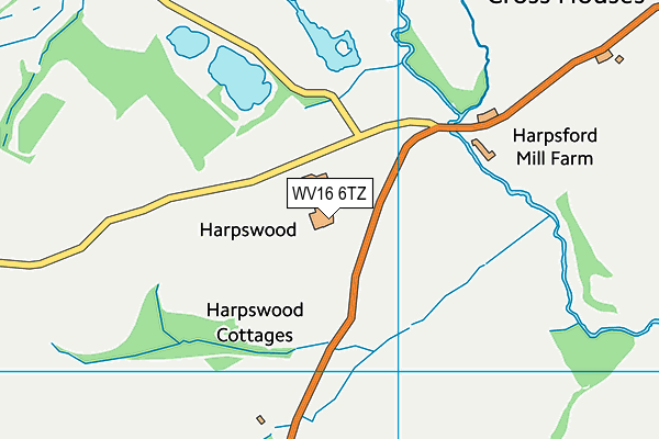 WV16 6TZ map - OS VectorMap District (Ordnance Survey)
