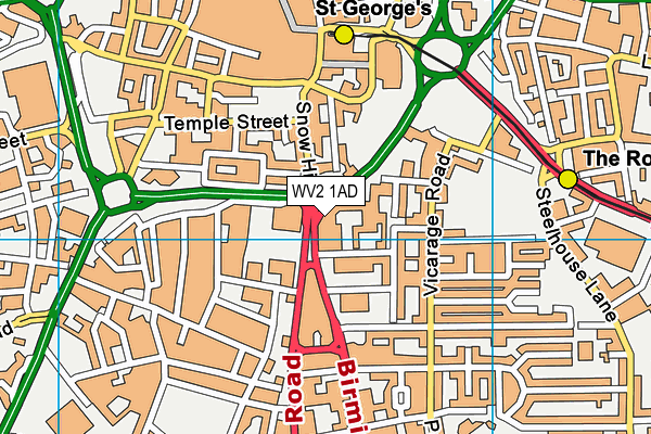 WV2 1AD map - OS VectorMap District (Ordnance Survey)