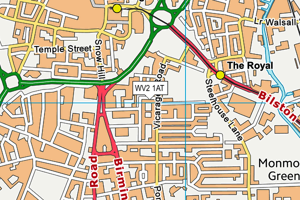 WV2 1AT map - OS VectorMap District (Ordnance Survey)