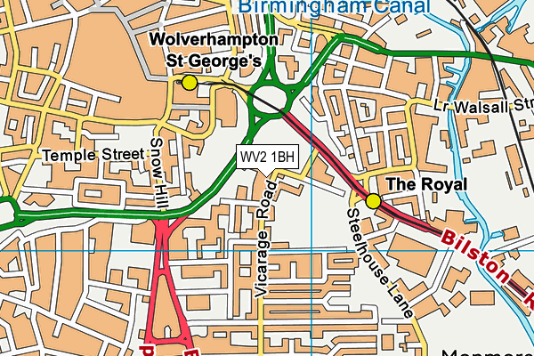 WV2 1BH map - OS VectorMap District (Ordnance Survey)