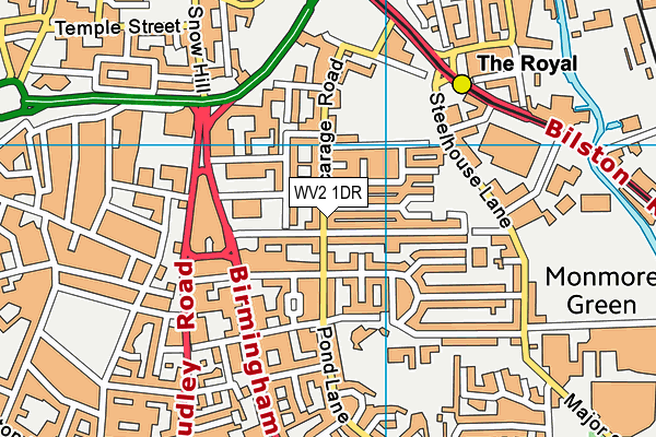 WV2 1DR map - OS VectorMap District (Ordnance Survey)