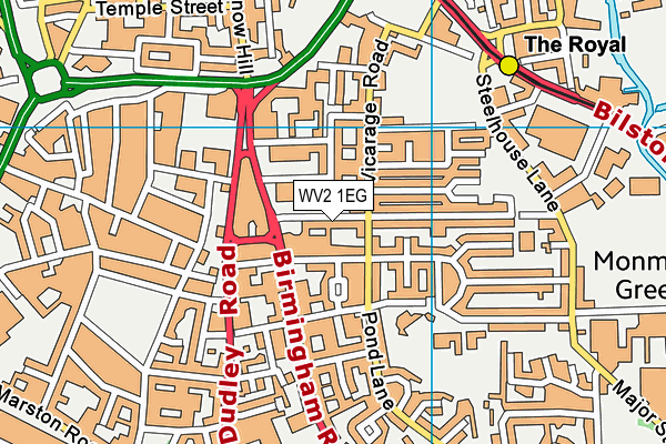 WV2 1EG map - OS VectorMap District (Ordnance Survey)