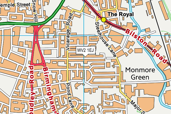 WV2 1EJ map - OS VectorMap District (Ordnance Survey)