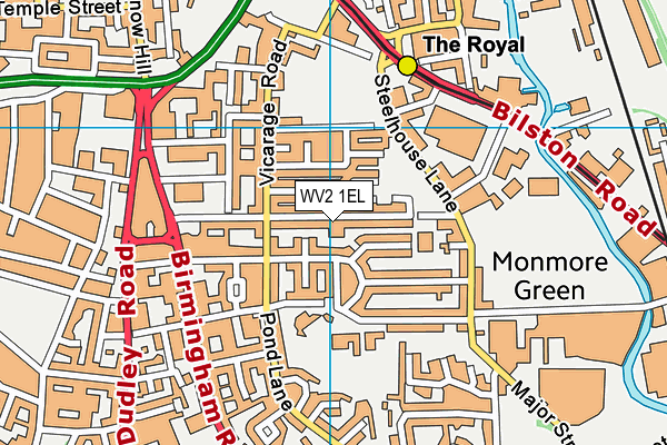 Southside Sports map (WV2 1EL) - OS VectorMap District (Ordnance Survey)