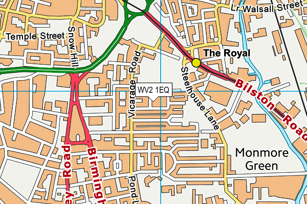 WV2 1EQ map - OS VectorMap District (Ordnance Survey)