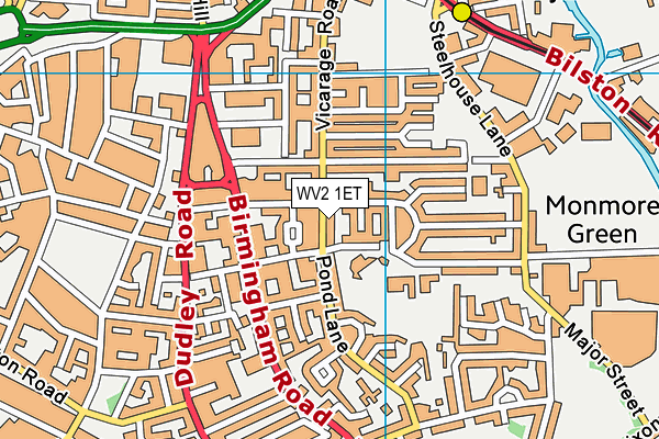 WV2 1ET map - OS VectorMap District (Ordnance Survey)