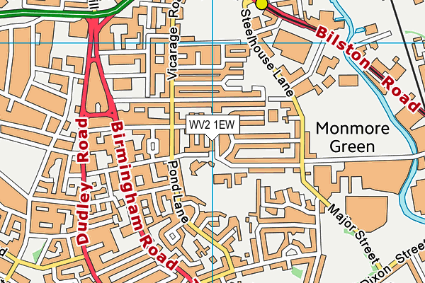 WV2 1EW map - OS VectorMap District (Ordnance Survey)