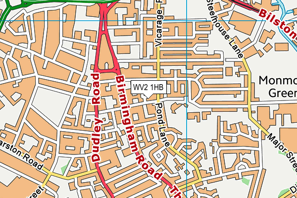WV2 1HB map - OS VectorMap District (Ordnance Survey)