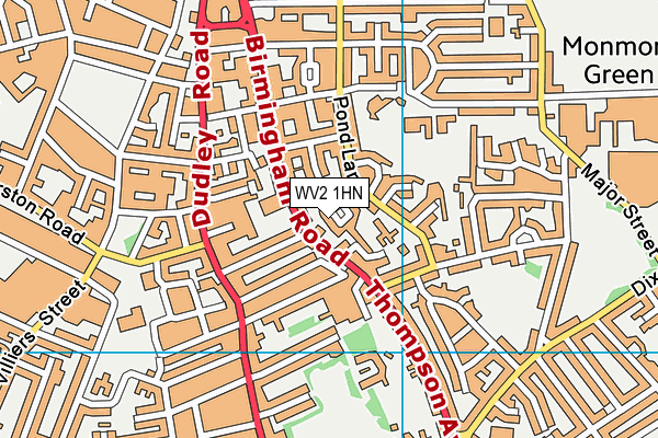 WV2 1HN map - OS VectorMap District (Ordnance Survey)