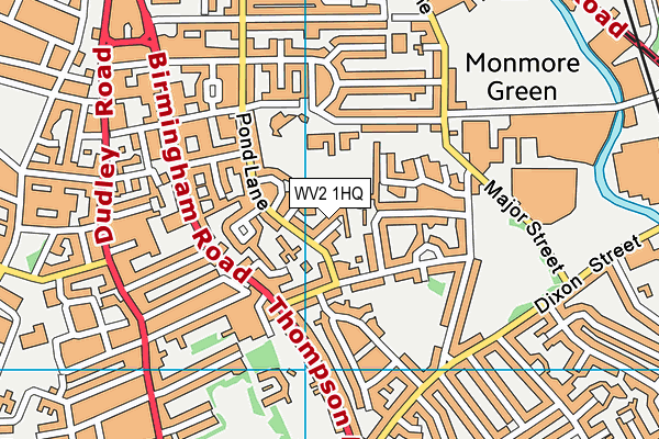 WV2 1HQ map - OS VectorMap District (Ordnance Survey)