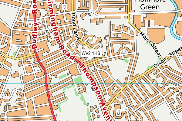 WV2 1HS map - OS VectorMap District (Ordnance Survey)