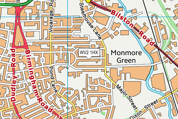 WV2 1HX map - OS VectorMap District (Ordnance Survey)