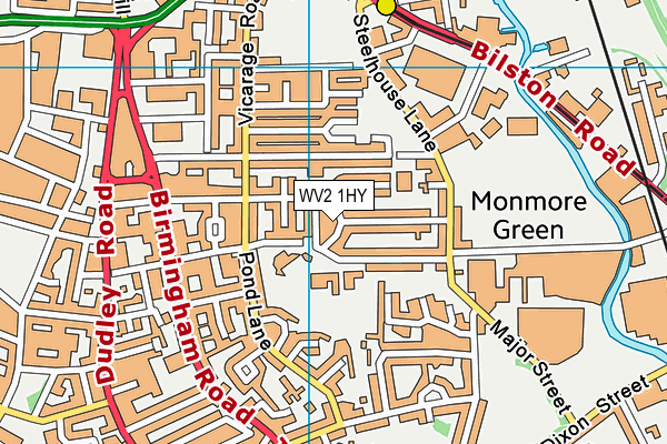 WV2 1HY map - OS VectorMap District (Ordnance Survey)