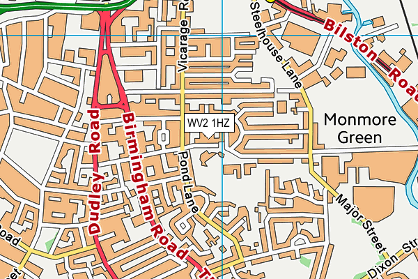 Grove Primary School map (WV2 1HZ) - OS VectorMap District (Ordnance Survey)