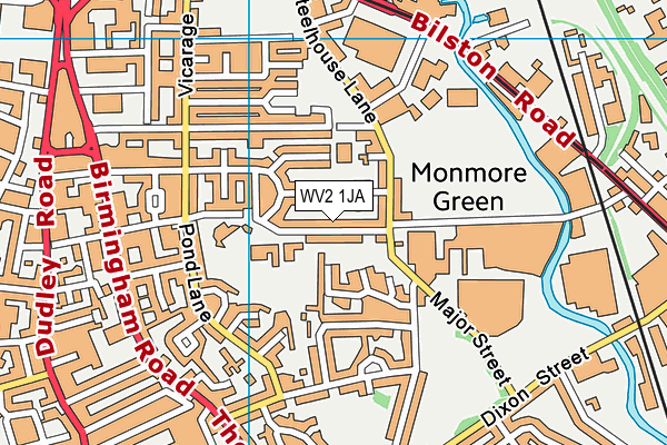 WV2 1JA map - OS VectorMap District (Ordnance Survey)