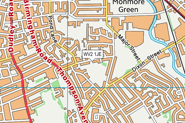 WV2 1JE map - OS VectorMap District (Ordnance Survey)