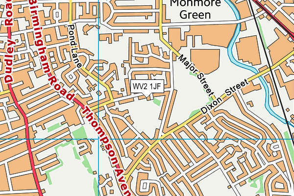 WV2 1JF map - OS VectorMap District (Ordnance Survey)