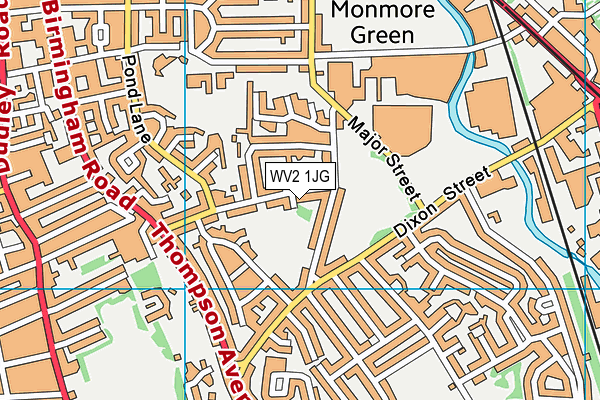 WV2 1JG map - OS VectorMap District (Ordnance Survey)