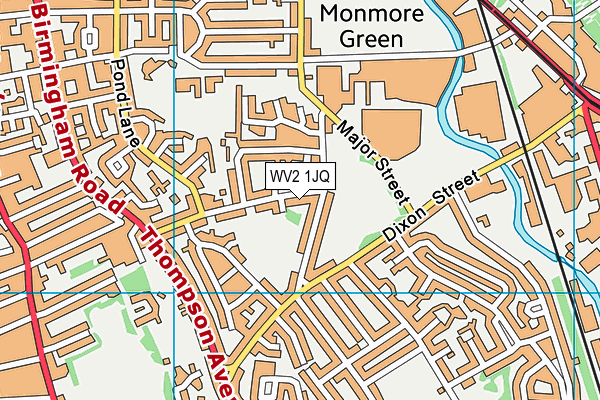 WV2 1JQ map - OS VectorMap District (Ordnance Survey)