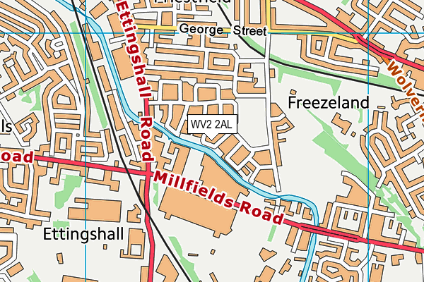 WV2 2AL map - OS VectorMap District (Ordnance Survey)