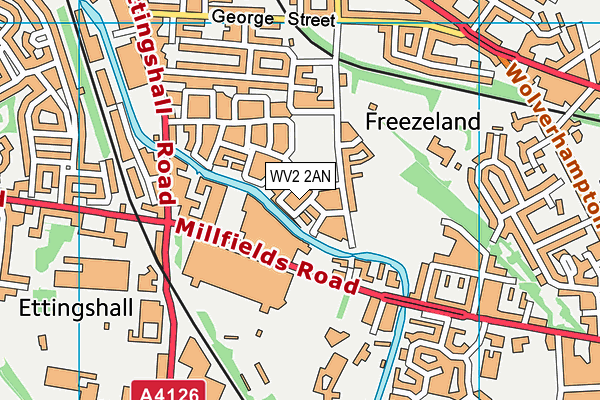 WV2 2AN map - OS VectorMap District (Ordnance Survey)