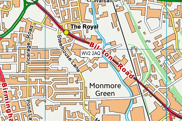Energie Fitness (Wolverhampton) map (WV2 2AQ) - OS VectorMap District (Ordnance Survey)