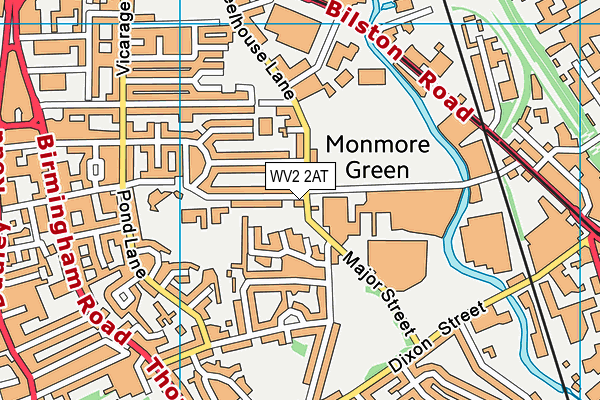 WV2 2AT map - OS VectorMap District (Ordnance Survey)