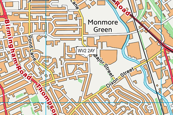 WV2 2AY map - OS VectorMap District (Ordnance Survey)